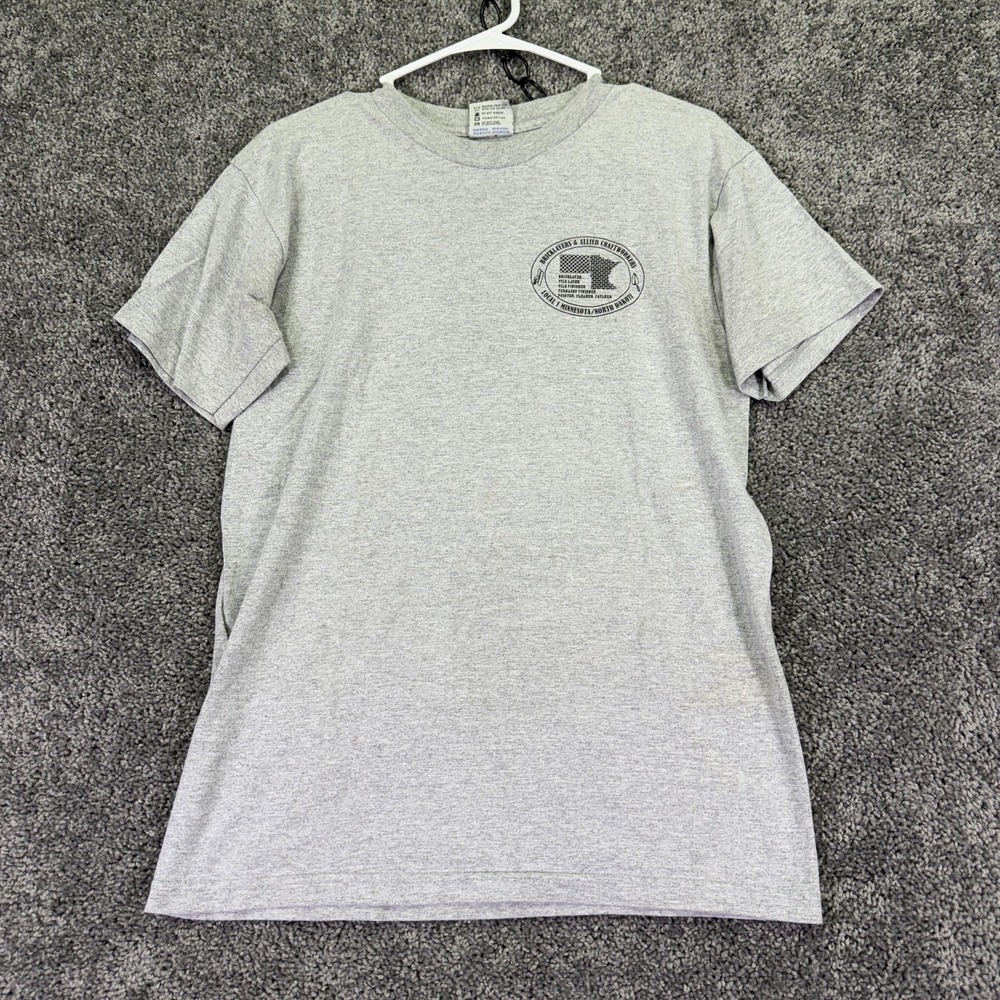 Bricklayers Allied Craftworkers Shirt Mens Medium Gray Graphic Tee Bayside
